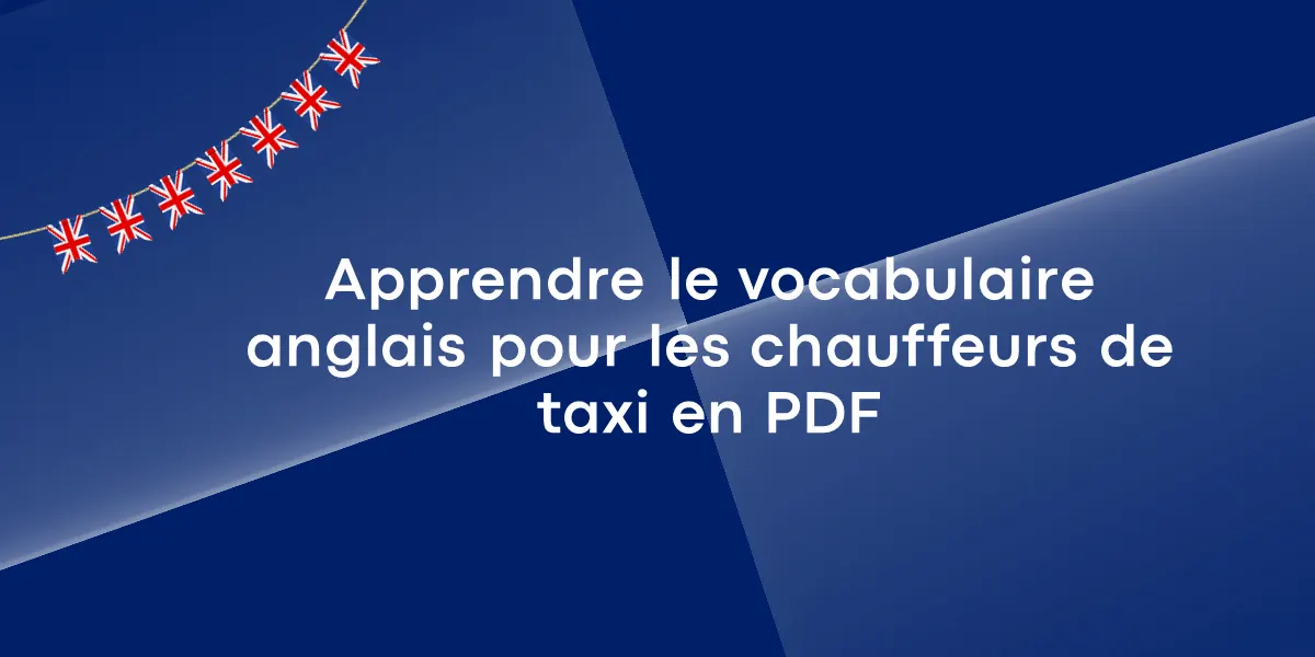 vocabulaire anglais chauffeurs de taxi en pdf
