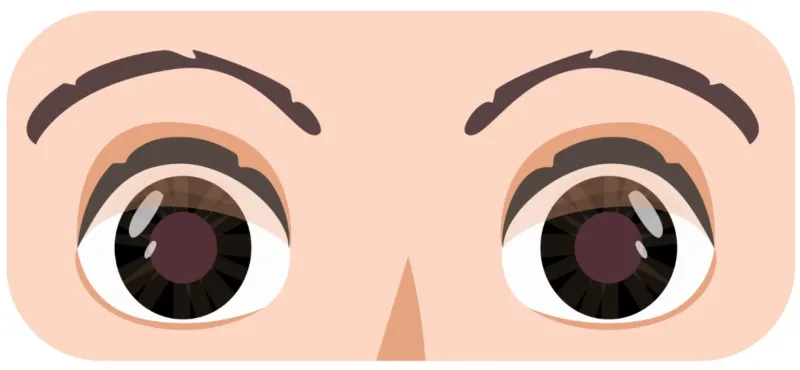 des yeux grans ouverts