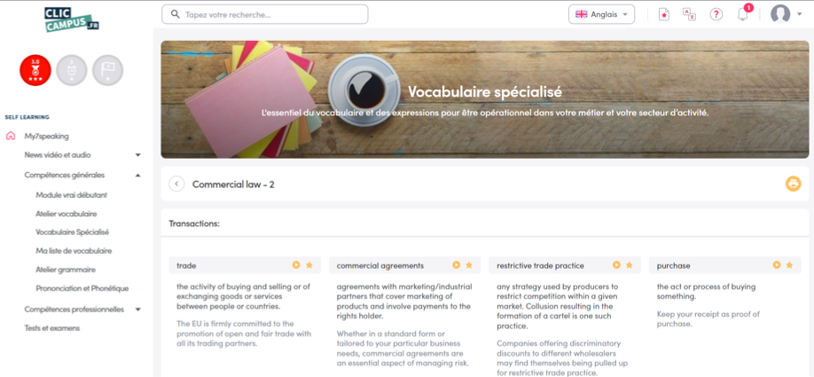 vocabulaire specialisé juridique