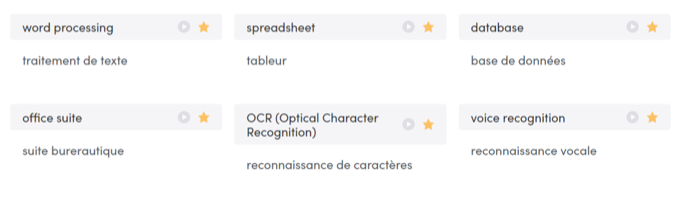 vocabulaire spécialisé informatique