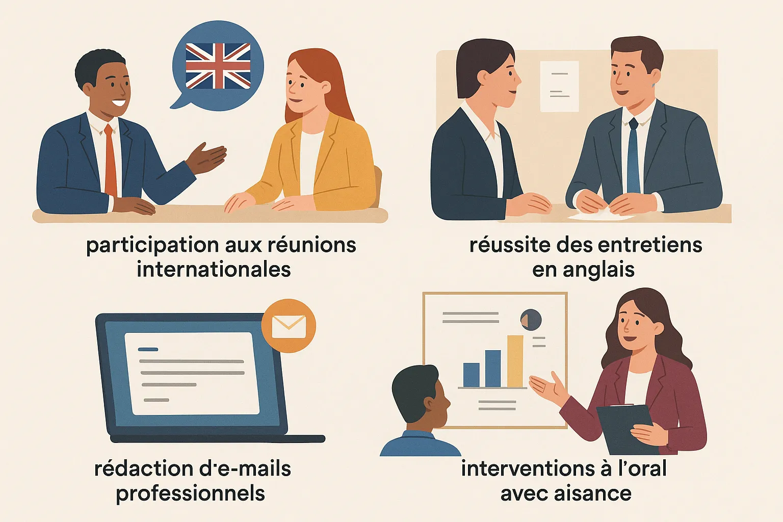 Avantages professionnels de parler anglais