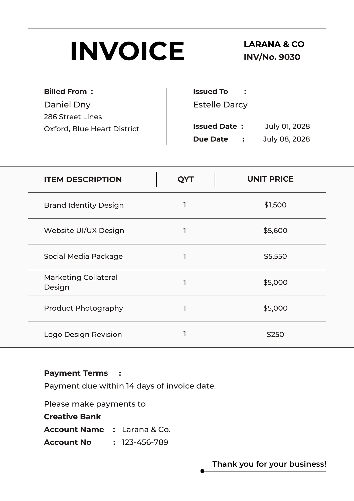 facture en anglais invoice facture en anglais invoice