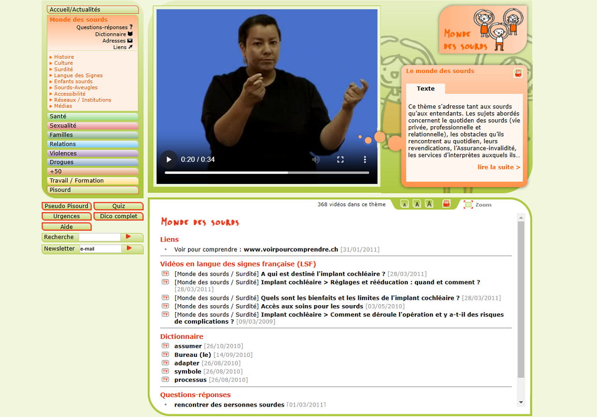 Pisourd Monde des sourds www.pisourd.ch 