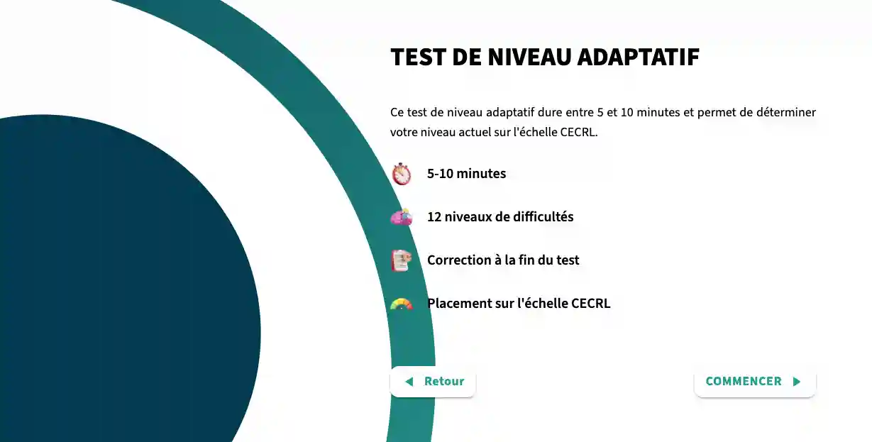 test de niveau adaptatif test de niveau adaptatif