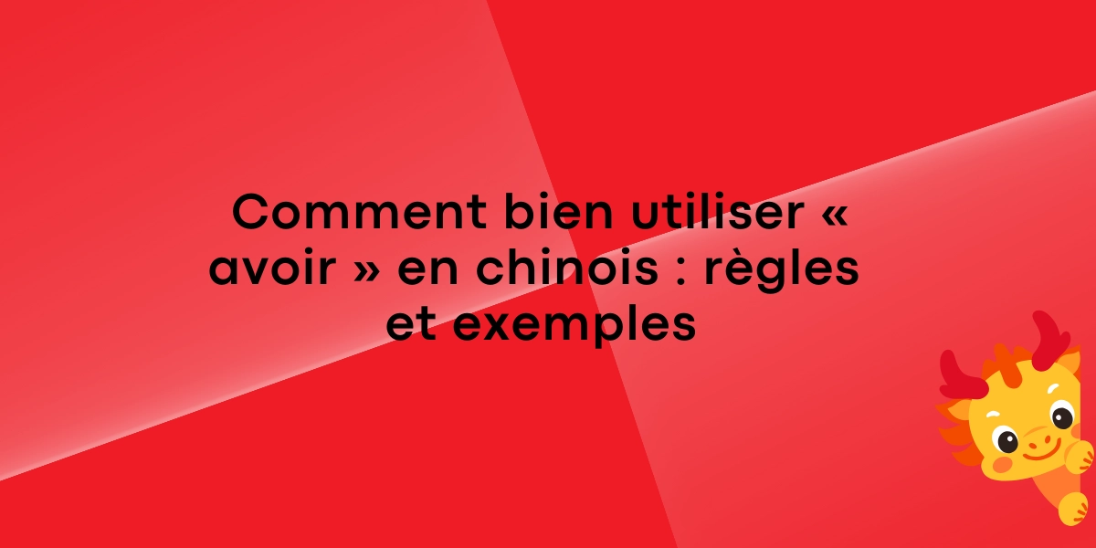 Comment bien utiliser avoir en chinois regles et exemples 1