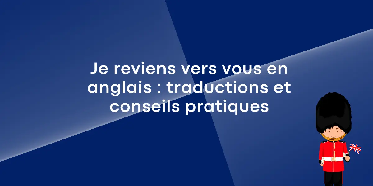Je reviens vers vous en anglais traductions et conseils pratiques