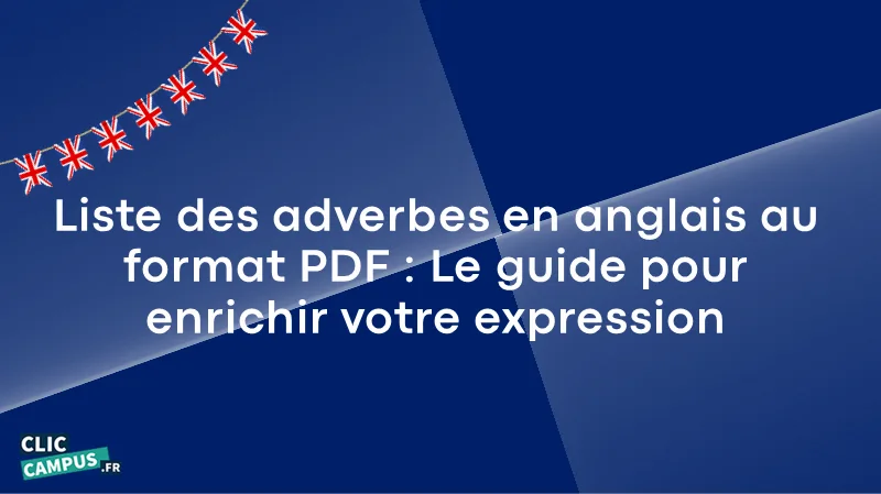 adverbe anglais liste pdf