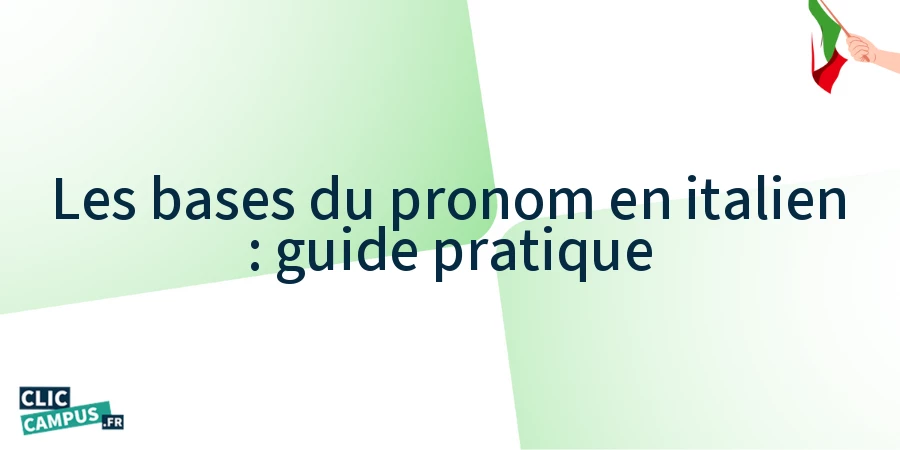 les bases du pronom en italien guide pratique
