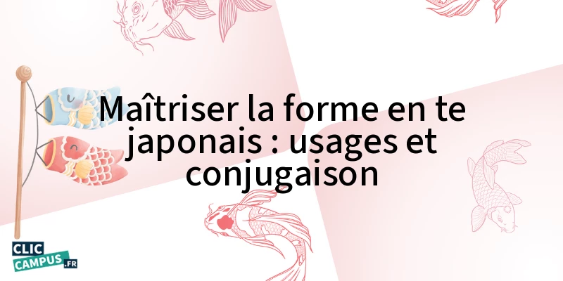 maitriser la forme en te japonais usages et conjugaison