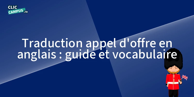 traduction appel doffre en anglais guide et vocabulaire