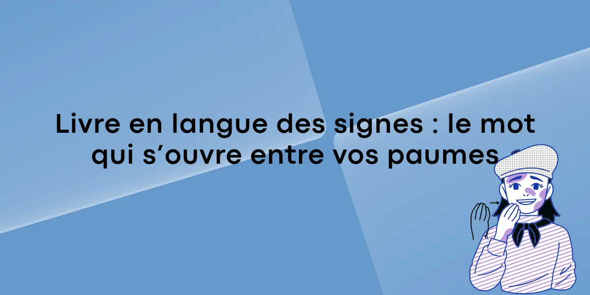 Livre en langue des signes le mot qui souvre entre vos paumes